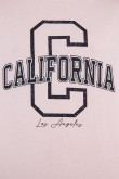 Camiseta cuello redondo rosada clara con diseño de California