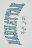 Camiseta crop top verde clara con diseño college de Manhattan