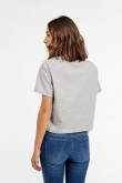 Camiseta gris medio con diseño college azul de Atlanta y cuello redondo