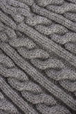 Gorro gris claro tejido trenzado con doblez ajustable