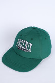 Gorra de visera plana verde oscura con bordado college de Phoenix en frente