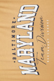 Camiseta kaki crop top con diseño college de Maryland