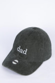 Gorra beisbolera unicolor con texto bordado en frente