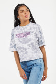 Camiseta gris oscura tie dye con diseño de Stranger Things