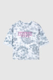 Camiseta gris oscura tie dye con diseño de Stranger Things