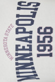 Camiseta crema clara con diseño college azul de Minneapolis y cuello redondo