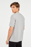 Camiseta gris clara con efecto jaspe y cuello redondo