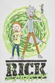 Camiseta manga corta crema con estampado de Rick & Morty