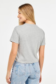 Camiseta cuello redondo crop top gris clara con diseño college de Maryland