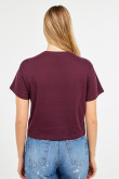 Camiseta crop top roja violeta con estampado college de Phoenix