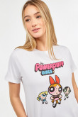 Camiseta manga corta blanca con estampado de Las Chicas Superpoderosas