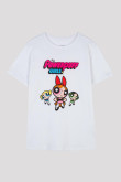 Camiseta manga corta blanca con estampado de Las Chicas Superpoderosas