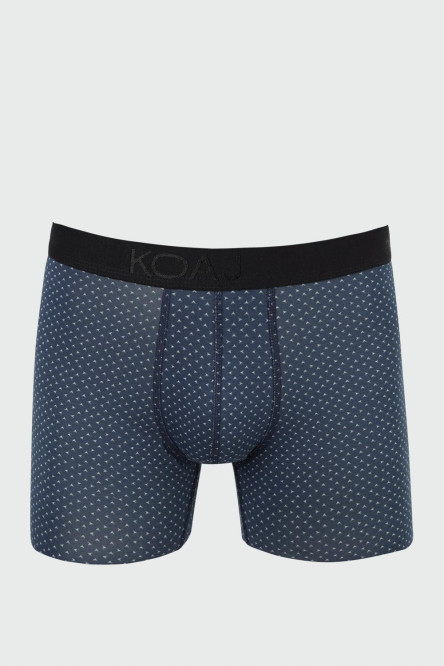 Bóxer midway brief-largo azul con estampado de figuras