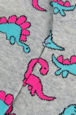 Medias unicolores cortas con diseños coloridos de dinosaurios