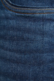 Jean skinny azul con costuras en contraste y tiro bajo