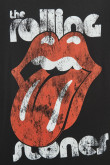 Camiseta cuello redondo negra con estampado de Rolling Stones