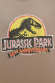 Camiseta kaki con diseño de Jurassic Park y cuello redondo