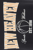Camiseta manga corta azul intensa con diseño college de baloncesto