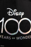 Bolsa negra de tela con estampado brillante de Disney 100