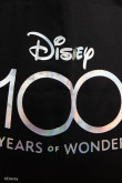 Bolsa negra de tela con estampado brillante de Disney 100