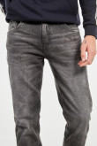 Jean ajustado skinny gris oscuro con desgastes de color