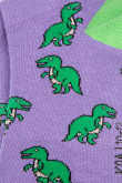 Medias tobilleras unicolores con diseños de dinosaurios