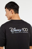 Camiseta oversize cuello redondo negra con estampados de Disney 100