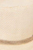 Sombrero tejido crema claro con lazo decorativo y ala corta