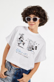 Camiseta blanca oversize con diseño de Disney 100