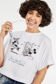 Camiseta blanca oversize con diseño de Disney 100