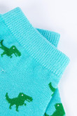 Medias tobilleras unicolores con diseños de dinosaurios verdes