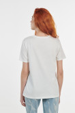 Camiseta cuello redondo crema clara con estampado de Los Picapiedra