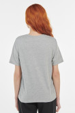 Camiseta gris clara con efecto jaspe y manga corta