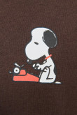 Buzo oversize café oscuro con capota y estampados de Snoopy