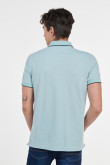 Camiseta polo unicolor con botones, cuello y puños tejidos