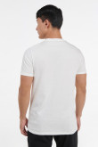 Camiseta manga corta crema con costura cruzada en frente