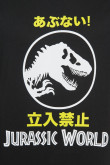 Camiseta negra con manga corta y estampado de Jurassic Park