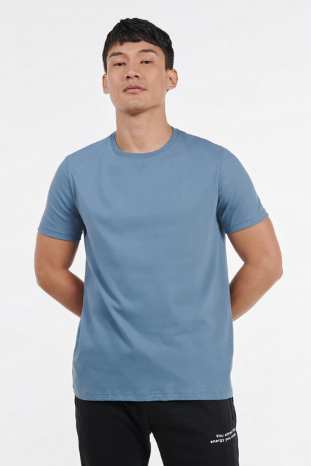 Camiseta unicolor manga corta para hombre