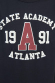 Buzo cuello redondo azul intenso con arte college de Atlanta