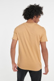 Camiseta manga corta unicolor en algodón con cuello redondo