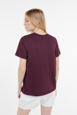 Camiseta manga corta roja violeta con diseño college de Los Ángeles