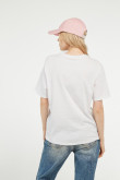 Camiseta unicolor con manga corta y estampado animado