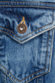 Chaqueta de jean oversize azul medio con detalles en degradé