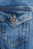 Chaqueta de jean oversize azul medio con detalles en degradé
