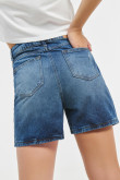 Short 90´s azul oscuro en jean con roto y tiro súper alto