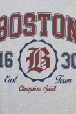Camiseta gris con cuello redondo y diseño college de Boston