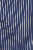 Blusa azul intensa tipo crop con manga larga y rayas blancas
