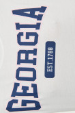 Camiseta crema clara oversize tipo crop top con diseño college de Georgia