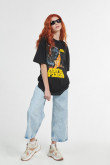 Camiseta negra oversize con estampados de Star Wars