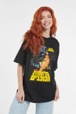 Camiseta negra oversize con estampados de Star Wars